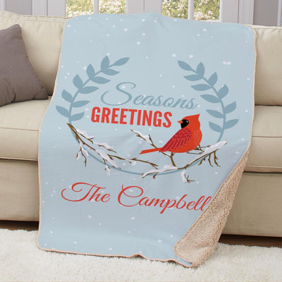 Personalized Cardinal Sherpa Throw Blanket -  - Gifts For You Now