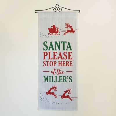 Personalized Santa Please Stop Here Wall Hanging -  - Gifts For You Now