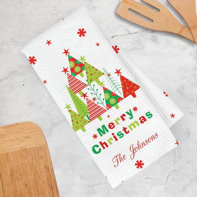 Personalized Christmas Waffle Weave Towel -  - Gifts For You Now