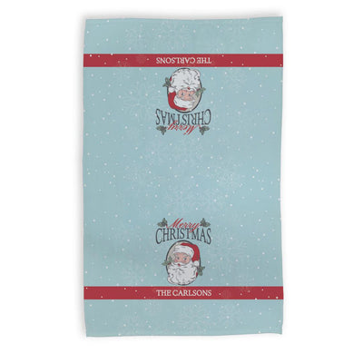 Personalized Merry Christmas Santa with Holly Velour Hand Towel -  - Gifts For You Now