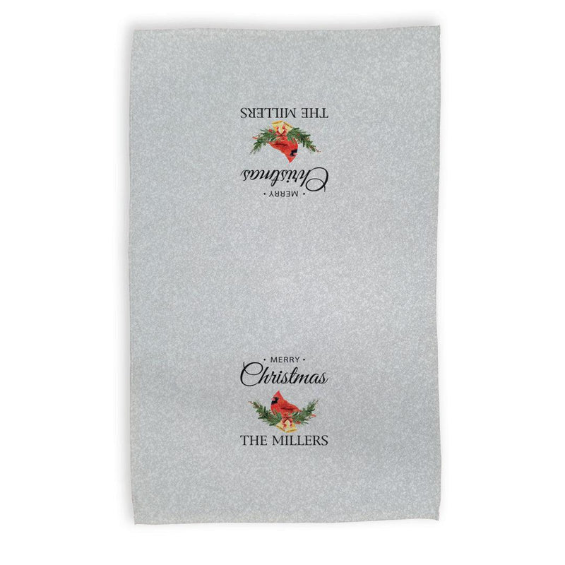 Personalized Merry Christmas Cardinal Velour Hand Towel -  - Gifts For You Now