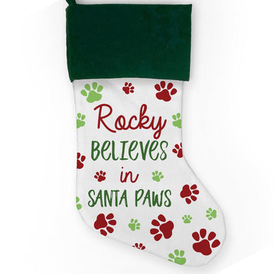 Personalized Believes in Santa Paws Stocking -  - Gifts For You Now