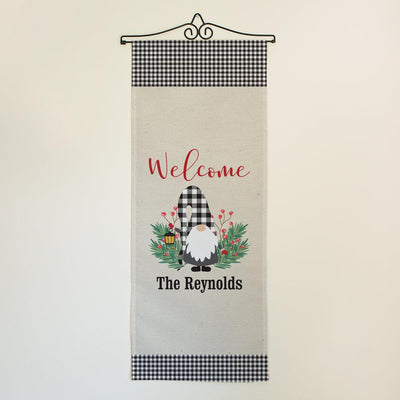 Personalized Welcome Gingham Gnome Wall Hanging -  - Gifts For You Now