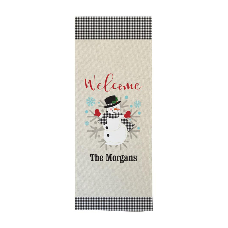 Personalized Welcome Gingham Snowman Wall Hanging -  - Gifts For You Now