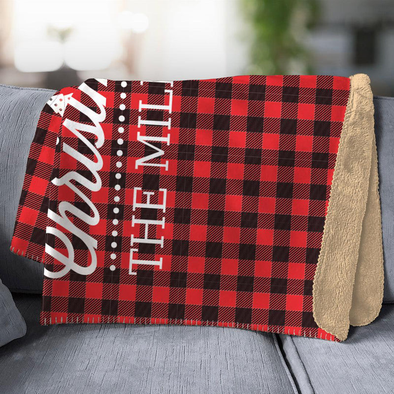 Personalized Merry Christmas Sherpa Throw 37" x 57" -  - Gifts For You Now