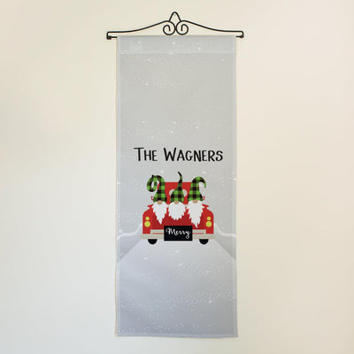 Personalized Christmas Truck Plaid Gnomes Wall Hanging -  - Gifts For You Now