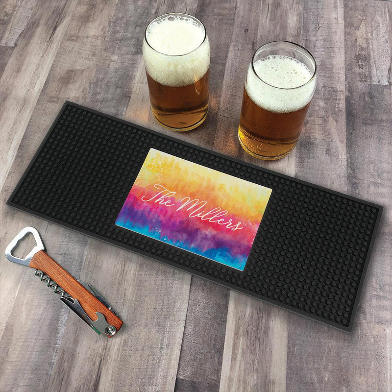 Personalized Tie Dye Colors Bar Mat -