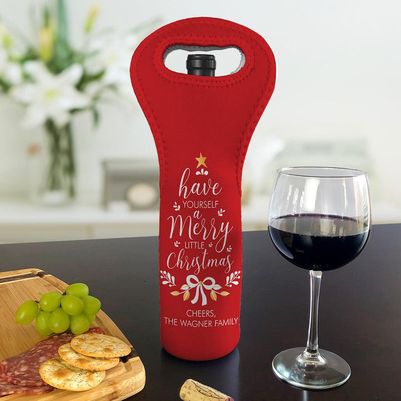 Personalized Have Yourself A Merry Little Christmas Wine Gift Bag -  - Gifts For You Now