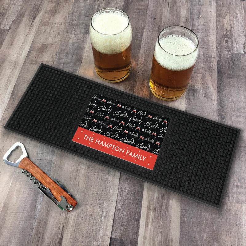 Personalized Christmas Cheers Bar Mat -  - Gifts For You Now