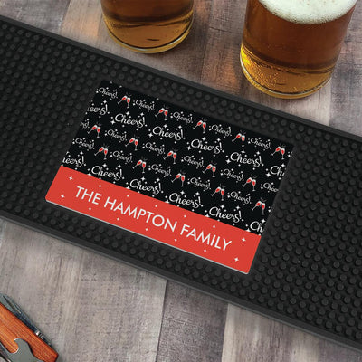 Personalized Christmas Cheers Bar Mat -  - Gifts For You Now