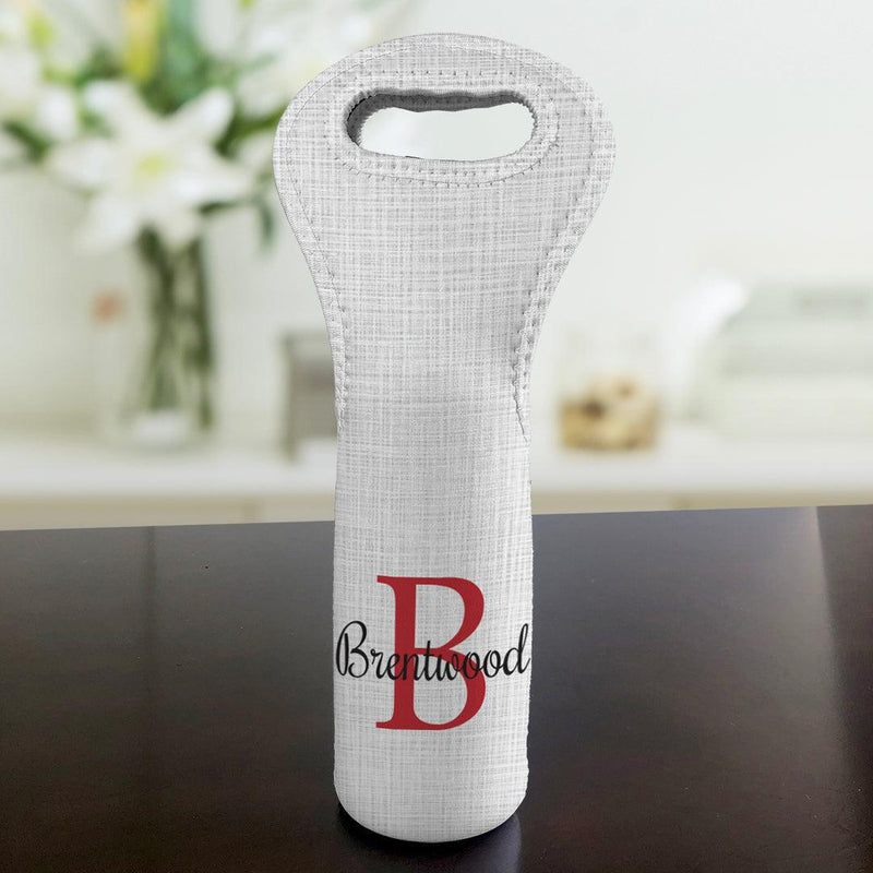 Personalized Linen Insulated Wine Gift Bag - Red - Gifts For You Now