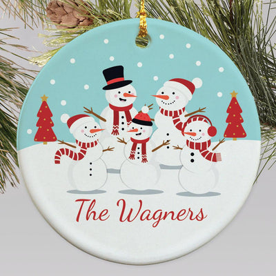 Personalized Snowmen Large Resin Ornament -  - Gifts For You Now