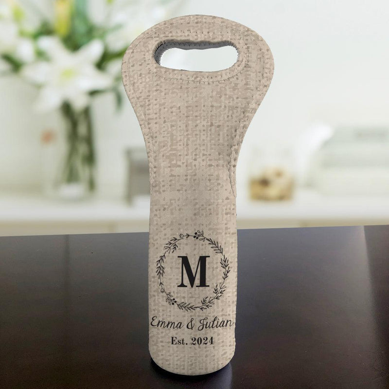 Personalized Wreathe Insulated Wine Gift Bag - - Gifts For You Now