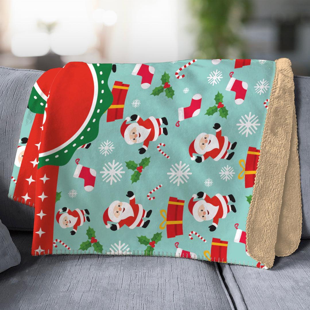 Personalized Santa Sherpa Blanket -  - Gifts For You Now