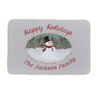 Personalized Snowman Sherpa Blanket -  - Gifts For You Now