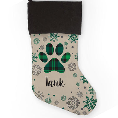 Personalized Plaid Paw Stocking -  - Gifts For You Now