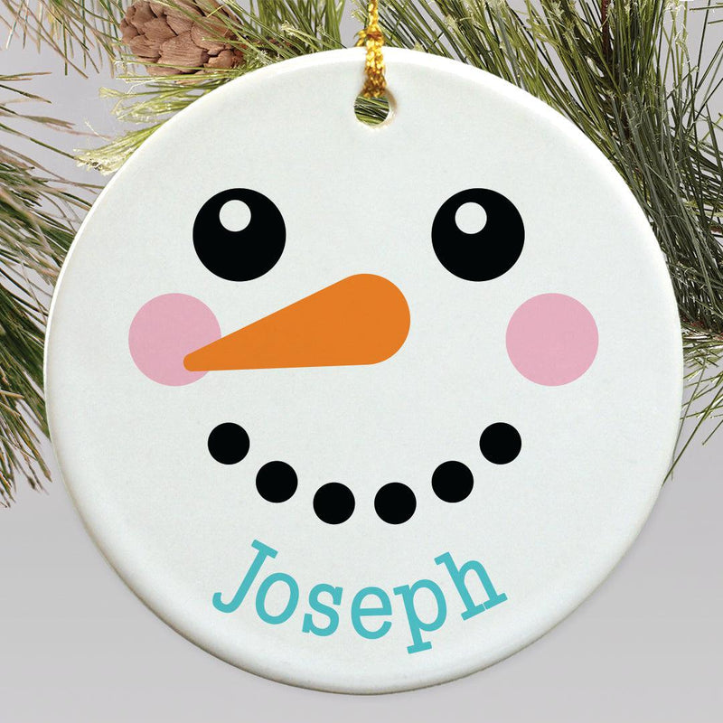 Personalized Snowman Smiley Face Large Ornament -  - Gifts For You Now