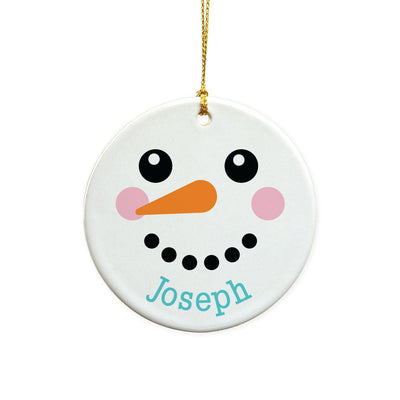 Personalized Snowman Smiley Face Large Ornament -  - Gifts For You Now