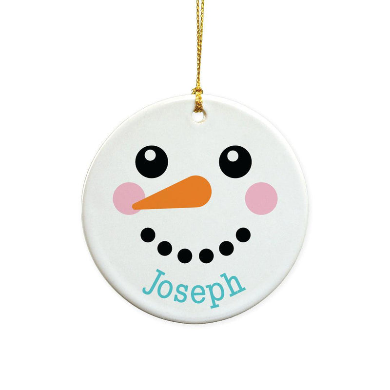 Personalized Snowman Smiley Face Large Ornament -  - Gifts For You Now