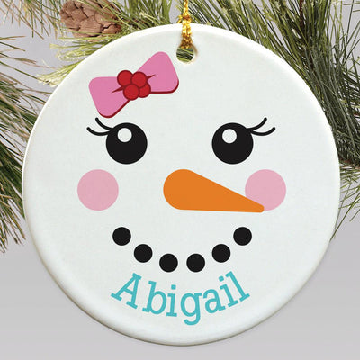 Personalized Berry Bow Snowman Ornament -  - Gifts For You Now