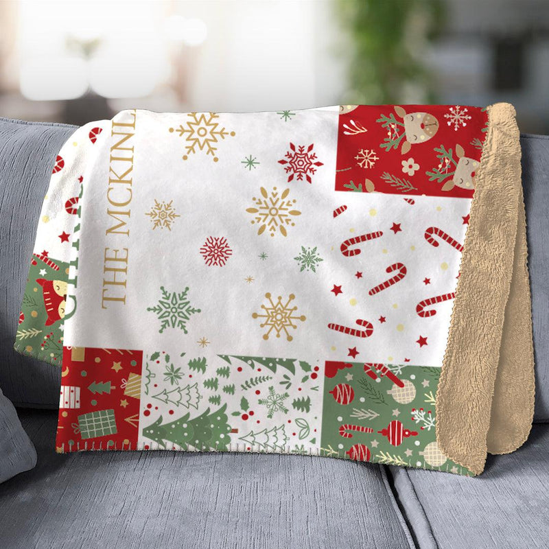 Personalized Christmas Family Sherpa Blanket -  - Gifts For You Now