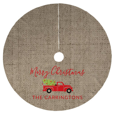 Personalized Merry Christmas Red Truck Tree Skirt -  - Gifts For You Now