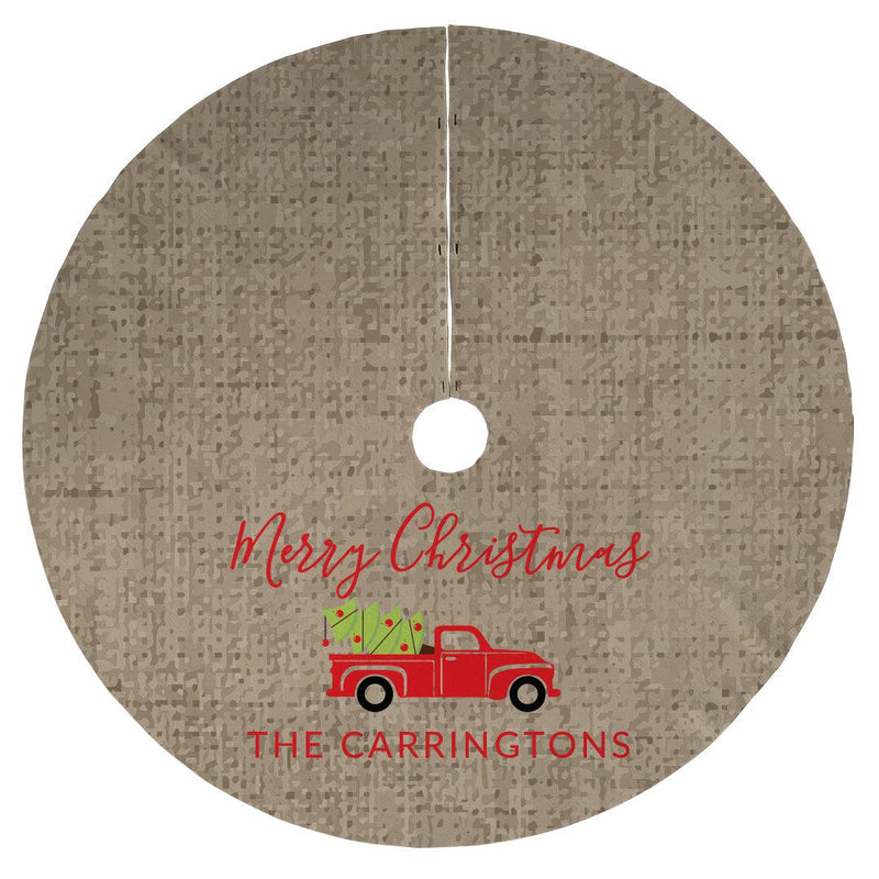 Personalized Merry Christmas Red Truck Tree Skirt -  - Gifts For You Now