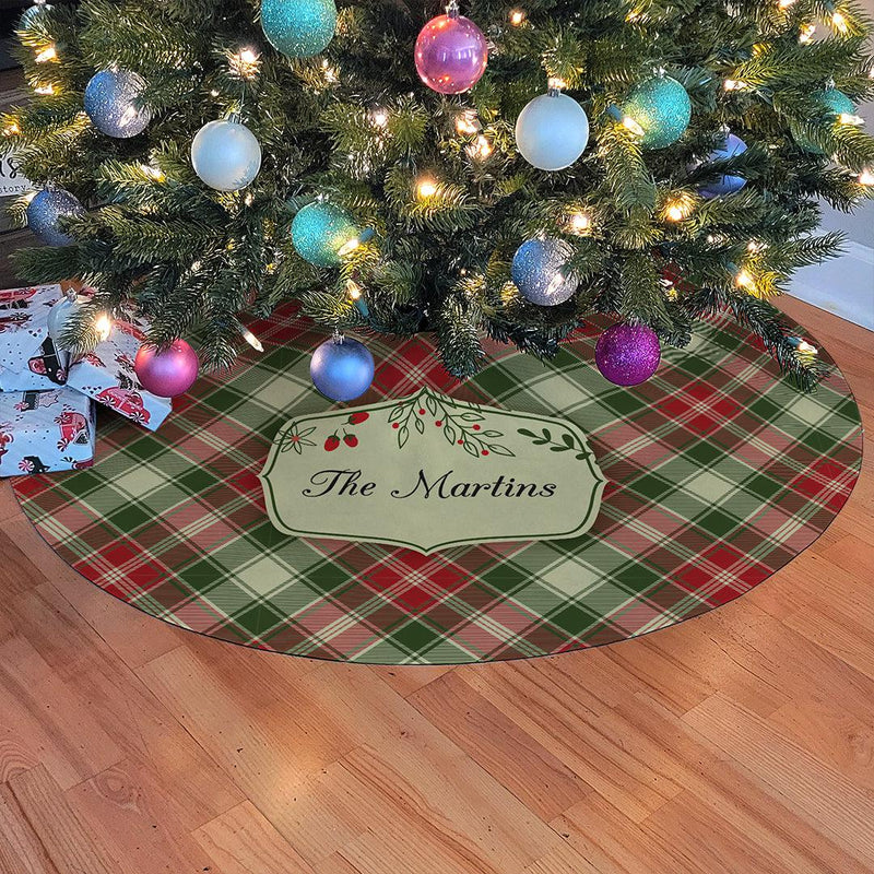 Personalized Christmas Plaid Tree Skirt -  - Gifts For You Now