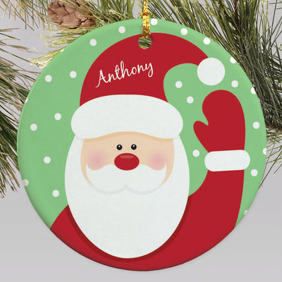 Personalized Santa Round Ornament -  - Gifts For You Now