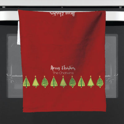 Personalized Christmas Tree Dish Towel -  - Gifts For You Now