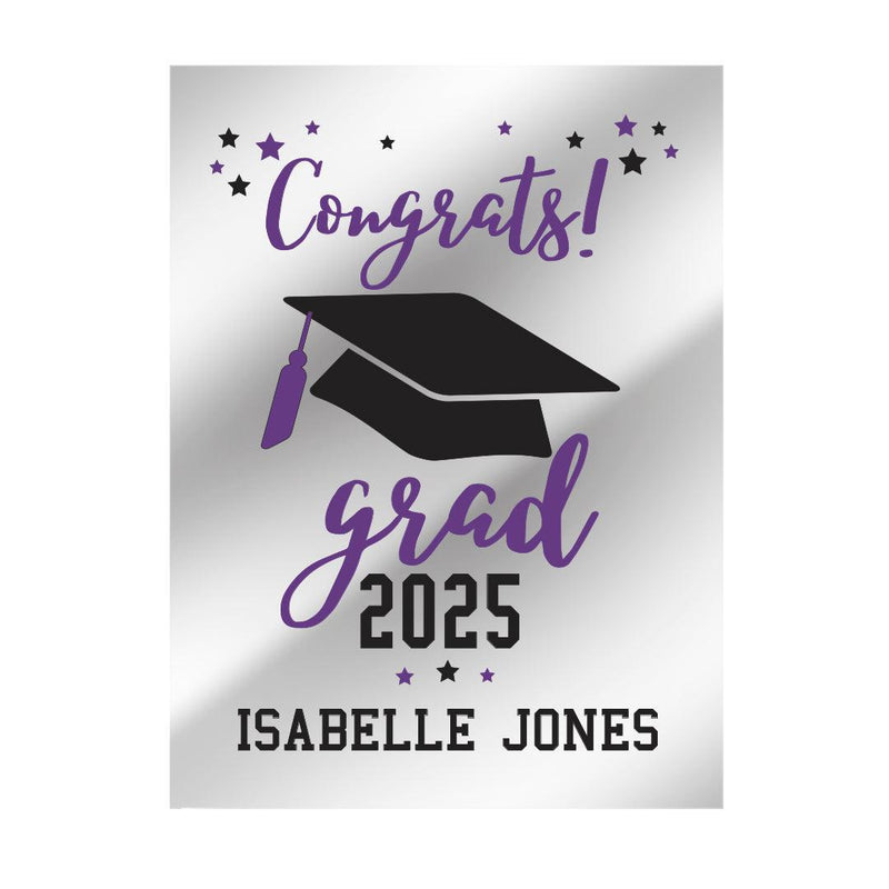 Personalized Graduation Dark Purple Multi-colored Tassel and stars Acrylic-Sign - - Gifts For You Now