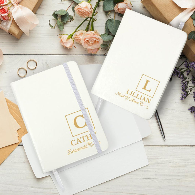 Personalized Wedding Journal With Monogram - Gold Print - - Gifts For You Now