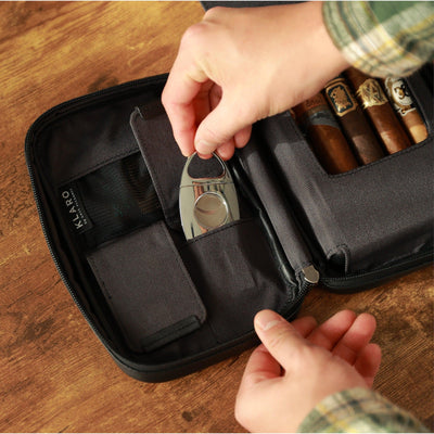 Flint Travel Leather Cigar Case - - Case Elegance