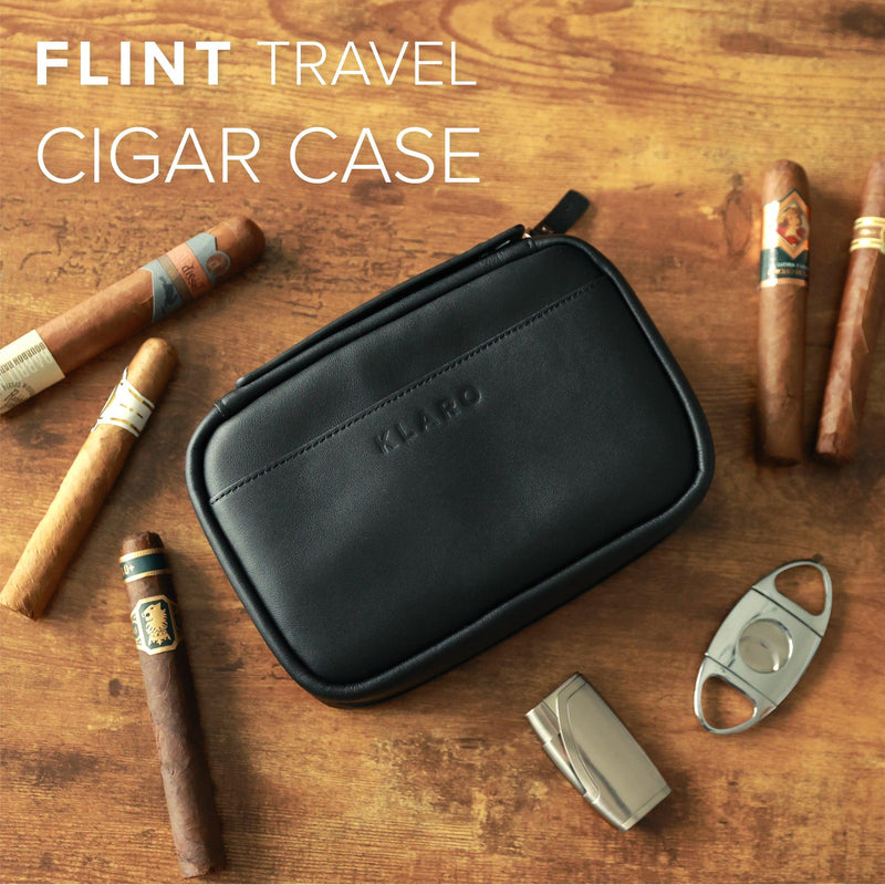 Flint Travel Leather Cigar Case - - Case Elegance