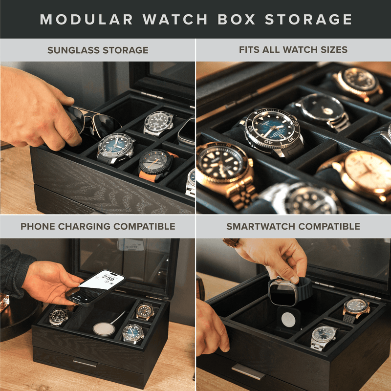 Mill Modular Watch Box - 8 Slot - - Case Elegance