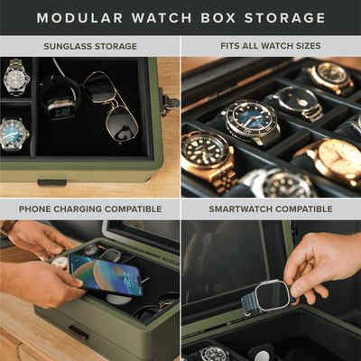 Military Modular Watch Box - 10 Slot - - Case Elegance