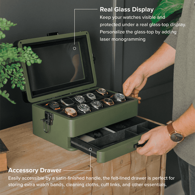 Military Modular Watch Box - 10 Slot - - Case Elegance