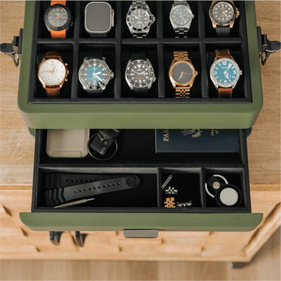 Military Modular Watch Box - 10 Slot - - Case Elegance