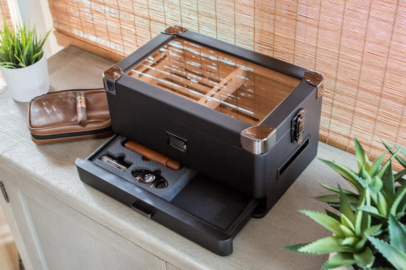 Black Edition Military Humidor - - Case Elegance