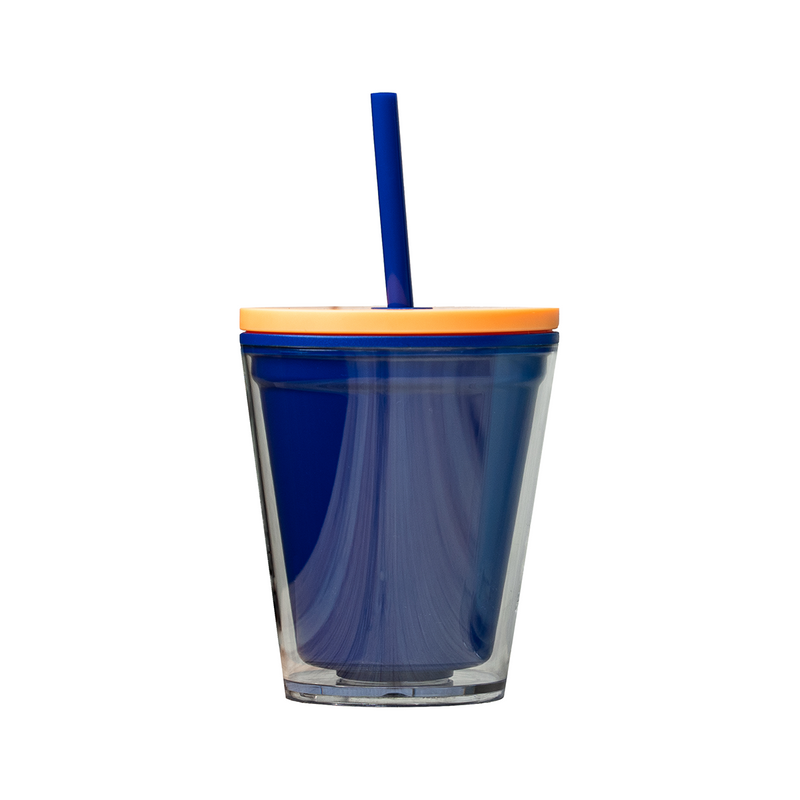 Personalized 10oz Acrylic Tumbler with Lid & Straw - Royal Blue - Completeful