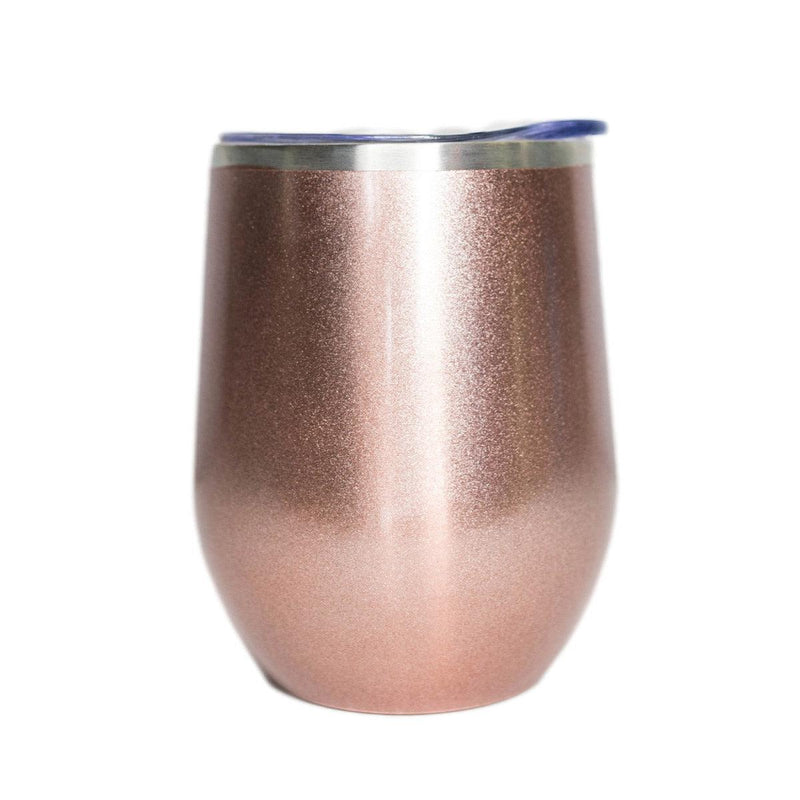 Personalized Wine Tumbler 12 oz - Rose Gold - Completeful