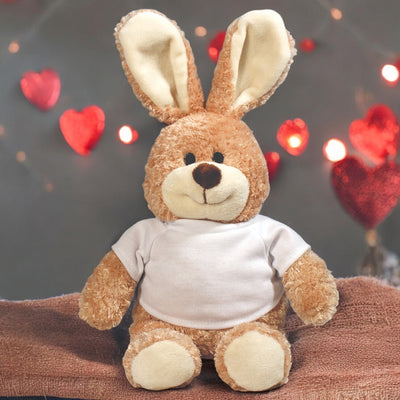 Personalized Valentine's Day Brown Stuffed Bunny - - Gifts For You Now