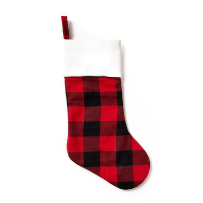 Personalized Red and Black Plaid Christmas Stockings - Red And Black Plaid - Wingpress Designs