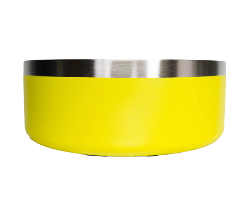 Personalized Stainless Steel Pet Feeding Bowl - 32 oz. / Yellow - Completeful