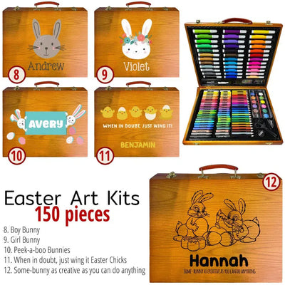 Personalized 150-pc Kids Art Kit with Carrying Case