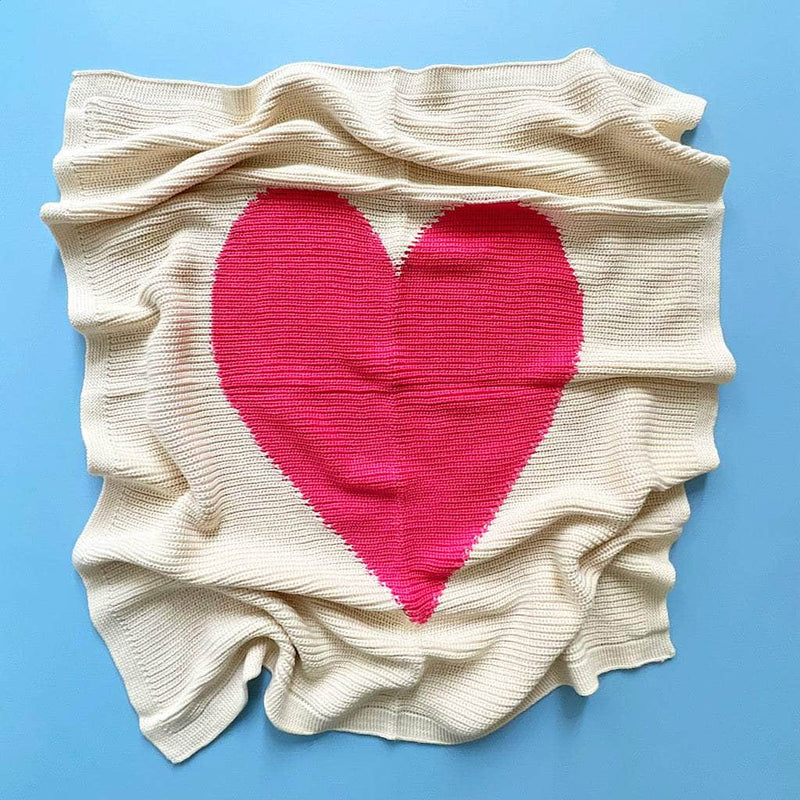 Cotton Baby Blankets - Heart - Pink - Estella