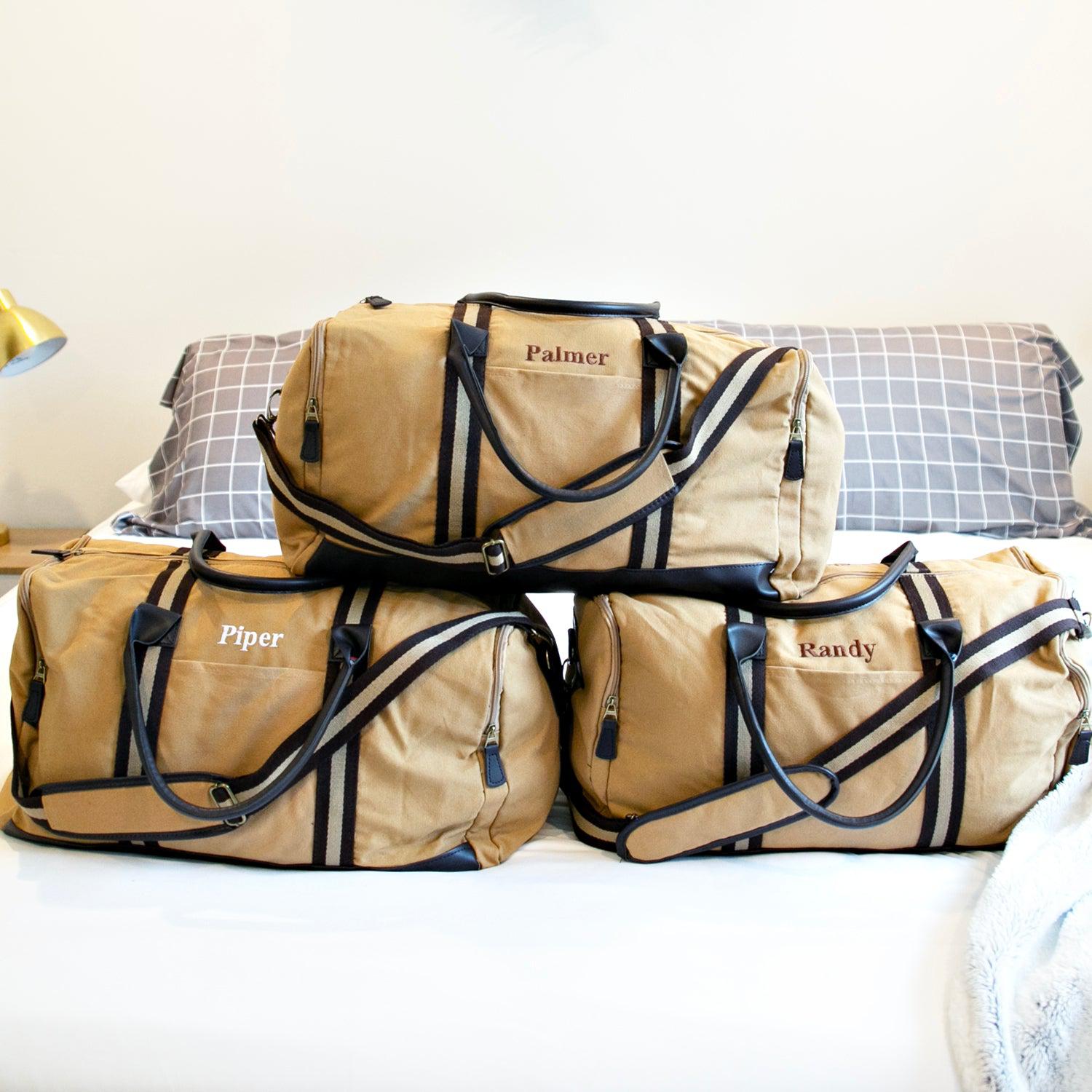 Groomsman Gift Duffle Waxed Canvas Duffel Bag Weekend Travel Bag