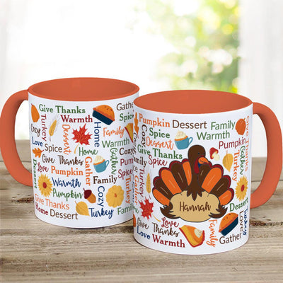 Personalized Turkey Word Art Mug -  - Gifts For You Now