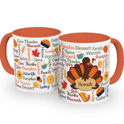 Personalized Turkey Word Art Mug -  - Gifts For You Now