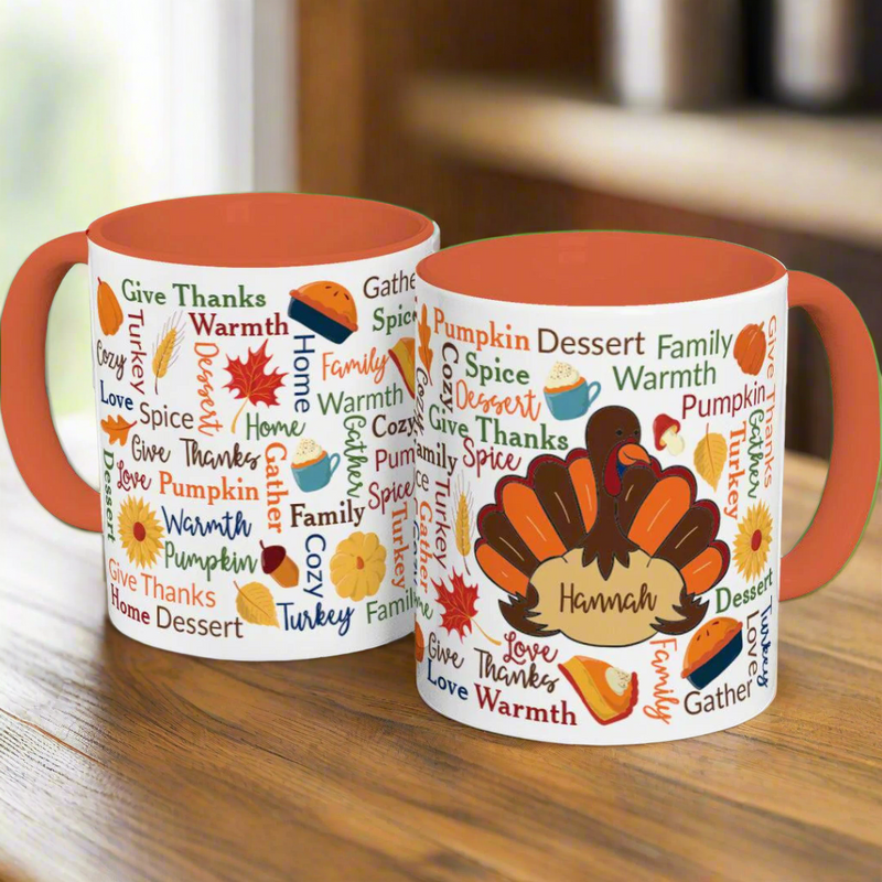 Personalized Turkey Word Art Mug -  - Gifts For You Now